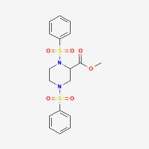 molecular formula C18H20N2O6S2 B10811501 Methyl 1,4-bis(benzenesulfonyl)piperazine-2-carboxylate 
