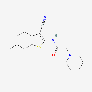 molecular formula C17H23N3OS B10811685 N-(3-Cyano-6-methyl-4,5,6,7-tetrahydrobenzo[b]thiophen-2-yl)-2-(piperidin-1-yl)acetamide 