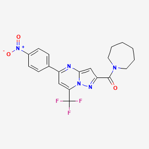 molecular formula C20H18F3N5O3 B10811717 Azepan-1-yl[5-(4-nitrophenyl)-7-(trifluoromethyl)pyrazolo[1,5-a]pyrimidin-2-yl]methanone 