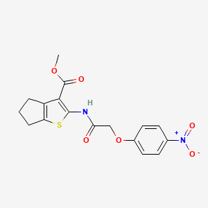 molecular formula C17H16N2O6S B10811718 methyl 2-{[(4-nitrophenoxy)acetyl]amino}-5,6-dihydro-4H-cyclopenta[b]thiophene-3-carboxylate 