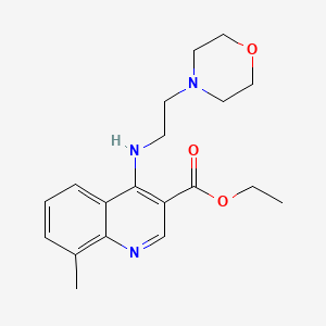 molecular formula C19H25N3O3 B10811838 Ethyl 8-methyl-4-(2-morpholin-4-ylethylamino)quinoline-3-carboxylate 