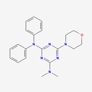 molecular formula C21H24N6O B10811886 N,N-Dimethyl-6-morpholin-4-yl-N',N'-diphenyl-[1,3,5]triazine-2,4-diamine 