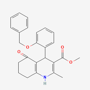 molecular formula C25H25NO4 B10811922 Methyl 4-[2-(benzyloxy)phenyl]-2-methyl-5-oxo-1,4,5,6,7,8-hexahydroquinoline-3-carboxylate 