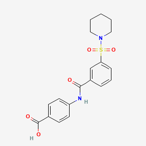 molecular formula C19H20N2O5S B10811926 4-[(3-Piperidin-1-ylsulfonylbenzoyl)amino]benzoic acid 
