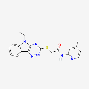 molecular formula C19H18N6OS B10811934 2-((5-Ethyl-5H-[1,2,4]triazino[5,6-b]indol-3-yl)thio)-N-(4-methylpyridin-2-yl)acetamide 
