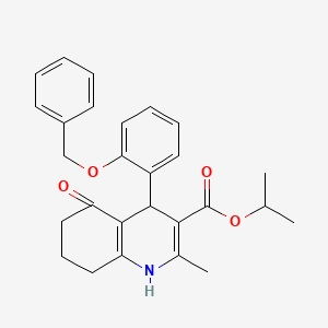 molecular formula C27H29NO4 B10812015 Propan-2-yl 4-[2-(benzyloxy)phenyl]-2-methyl-5-oxo-1,4,5,6,7,8-hexahydroquinoline-3-carboxylate 