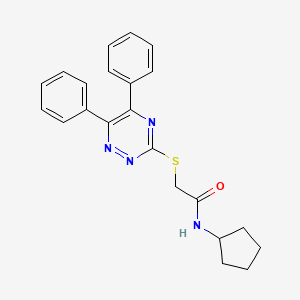 molecular formula C22H22N4OS B10812029 N-cyclopentyl-2-[(5,6-diphenyl-1,2,4-triazin-3-yl)sulfanyl]acetamide 