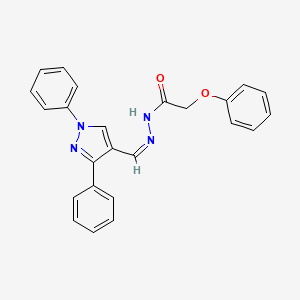 molecular formula C24H20N4O2 B10812066 N-[(Z)-(1,3-diphenylpyrazol-4-yl)methylideneamino]-2-phenoxyacetamide 