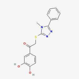 molecular formula C17H15N3O3S B10812096 1-(3,4-Dihydroxyphenyl)-2-[(4-methyl-5-phenyl-1,2,4-triazol-3-yl)sulfanyl]ethanone CAS No. 346466-01-1