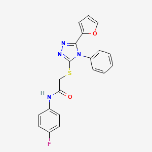 molecular formula C20H15FN4O2S B10812194 N-(4-fluorophenyl)-2-[[5-(furan-2-yl)-4-phenyl-1,2,4-triazol-3-yl]sulfanyl]acetamide 