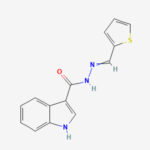 molecular formula C14H11N3OS B10812251 N'-(thiophen-2-ylmethylene)-1h-indole-3-carbohydrazide 