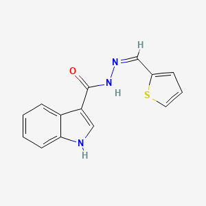 molecular formula C14H11N3OS B10812326 N-[(Z)-thiophen-2-ylmethylideneamino]-1H-indole-3-carboxamide 