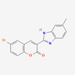 molecular formula C17H11BrN2O2 B10812442 6-bromo-3-(6-methyl-1H-benzimidazol-2-yl)-2H-chromen-2-one CAS No. 143376-74-3
