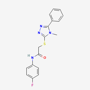 molecular formula C17H15FN4OS B10812464 N-(4-fluorophenyl)-2-[(4-methyl-5-phenyl-4H-1,2,4-triazol-3-yl)sulfanyl]acetamide 