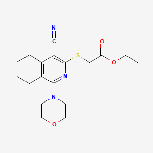 molecular formula C18H23N3O3S B10812692 Ethyl {[4-cyano-1-(morpholin-4-yl)-5,6,7,8-tetrahydroisoquinolin-3-yl]sulfanyl}acetate 