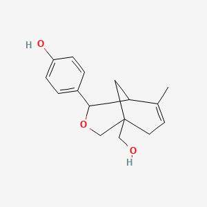 molecular formula C16H20O3 B10812768 4-[5-(Hydroxymethyl)-8-methyl-3-oxabicyclo[3.3.1]non-7-en-2-yl]phenol 