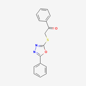 molecular formula C16H12N2O2S B10812861 1-Phenyl-2-[(5-phenyl-1,3,4-oxadiazol-2-yl)sulfanyl]ethanone 