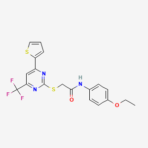 molecular formula C19H16F3N3O2S2 B10812952 N-(4-ethoxyphenyl)-2-{[4-(thiophen-2-yl)-6-(trifluoromethyl)pyrimidin-2-yl]sulfanyl}acetamide 