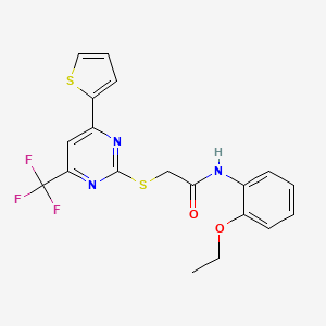 molecular formula C19H16F3N3O2S2 B10812959 N-(2-ethoxyphenyl)-2-{[4-(thiophen-2-yl)-6-(trifluoromethyl)pyrimidin-2-yl]sulfanyl}acetamide 