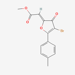 molecular formula C14H11BrO4 B10813036 Methyl 2-(4-bromo-3-oxo-5-(p-tolyl)furan-2(3H)-ylidene)acetate 