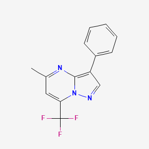 molecular formula C14H10F3N3 B10813056 5-Methyl-3-phenyl-7-(trifluoromethyl)pyrazolo[1,5-a]pyrimidine 