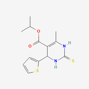 molecular formula C13H16N2O2S2 B10813067 Propan-2-yl 6-methyl-4-(thiophen-2-yl)-2-thioxo-1,2,3,4-tetrahydropyrimidine-5-carboxylate 