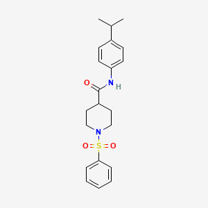 molecular formula C21H26N2O3S B10813081 N-(4-Isopropylphenyl)-1-(phenylsulfonyl)piperidine-4-carboxamide 