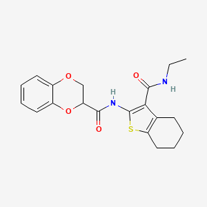 molecular formula C20H22N2O4S B10813091 N-[3-(ethylcarbamoyl)-4,5,6,7-tetrahydro-1-benzothiophen-2-yl]-2,3-dihydro-1,4-benzodioxine-2-carboxamide 