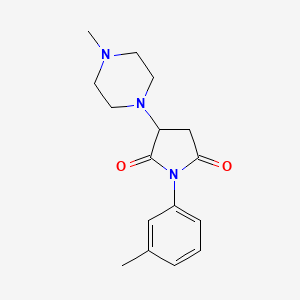 molecular formula C16H21N3O2 B10813098 3-(4-Methyl-piperazin-1-yl)-1-m-tolyl-pyrrolidine-2,5-dione 
