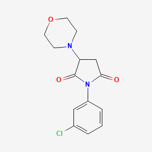 molecular formula C14H15ClN2O3 B10813110 1-(3-Chlorophenyl)-3-(morpholin-4-yl)pyrrolidine-2,5-dione 