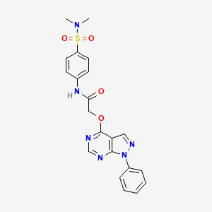 molecular formula C21H20N6O4S B10813125 N-[4-(dimethylsulfamoyl)phenyl]-2-(1-phenylpyrazolo[3,4-d]pyrimidin-4-yl)oxyacetamide 