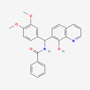 molecular formula C25H22N2O4 B10813150 N-((3,4-dimethoxyphenyl)(8-hydroxyquinolin-7-yl)methyl)benzamide 