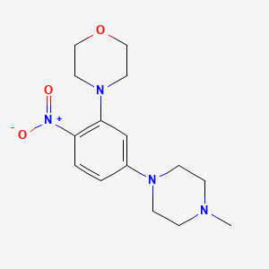 molecular formula C15H22N4O3 B10813318 4-[5-(4-Methylpiperazin-1-yl)-2-nitrophenyl]morpholine 