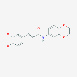 molecular formula C19H19NO5 B10813364 N-(2,3-dihydro-1,4-benzodioxin-6-yl)-3-(3,4-dimethoxyphenyl)prop-2-enamide 