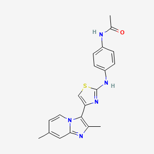 molecular formula C20H19N5OS B10813402 N-(4-{[4-(2,7-dimethylimidazo[1,2-a]pyridin-3-yl)-1,3-thiazol-2-yl]amino}phenyl)acetamide 