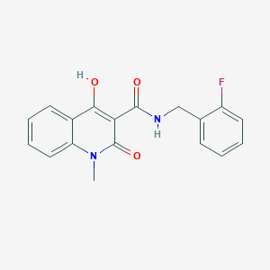 molecular formula C18H15FN2O3 B10813475 N-[(2-fluorophenyl)methyl]-4-hydroxy-1-methyl-2-oxoquinoline-3-carboxamide 