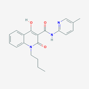 molecular formula C20H21N3O3 B10813483 1-butyl-4-hydroxy-N-(5-methylpyridin-2-yl)-2-oxo-1,2-dihydroquinoline-3-carboxamide 