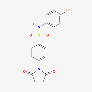 molecular formula C16H13BrN2O4S B10813599 N-(4-Bromo-phenyl)-4-(2,5-dioxo-pyrrolidin-1-yl)-benzenesulfonamide 