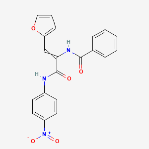 molecular formula C20H15N3O5 B10813672 N-[1-(furan-2-yl)-3-(4-nitroanilino)-3-oxoprop-1-en-2-yl]benzamide 