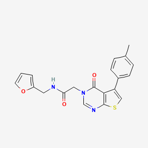 molecular formula C20H17N3O3S B10813758 N-(furan-2-ylmethyl)-2-[5-(4-methylphenyl)-4-oxothieno[2,3-d]pyrimidin-3-yl]acetamide 