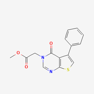 molecular formula C15H12N2O3S B10813774 Methyl 2-(4-oxo-5-phenylthieno[2,3-d]pyrimidin-3-yl)acetate 