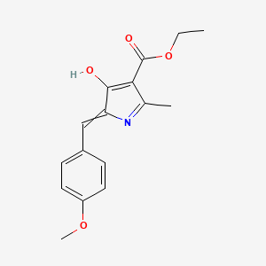 molecular formula C16H17NO4 B10813880 Ethyl 4-hydroxy-5-[(4-methoxyphenyl)methylidene]-2-methylpyrrole-3-carboxylate 