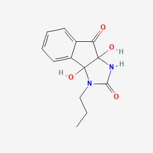 molecular formula C13H14N2O4 B10813946 3a,8b-Dihydroxy-1-propylindano[2,1-d]imidazolidine-2,4-dione 