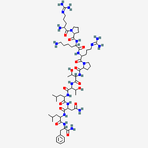 molecular formula C61H104N20O14 B10814445 H-DL-Arg-DL-Pro-DL-Lys-DL-Arg-DL-Pro-DL-xiThr-DL-xiThr-DL-Leu-DL-Asn-DL-Leu-DL-Phe-NH2 