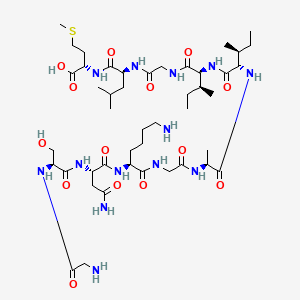 molecular formula C45H81N13O14S B10814546 L-Methionine,glycyl-L-seryl-L-asparaginyl-L-lysylglycyl-L-alanyl-L-isoleucyl-L-isoleucylglycyl-L-leucyl- 