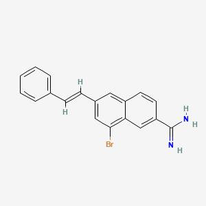 molecular formula C19H15BrN2 B10814636 8-Bromo-6-styryl-naphthalene-2-carboxamidine 