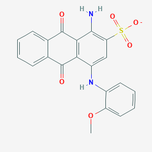 molecular formula C21H15N2O6S- B10814687 Sodium 1-amino-4-(2-methoxyphenylamino)-9,10-dioxo-9,10-dihydroanthracene-2-sulfonate 
