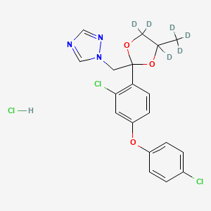molecular formula C19H18Cl3N3O3 B10814702 Difenoconazole-d6 (hydrochloride) 