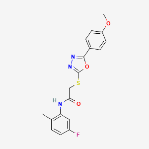 molecular formula C18H16FN3O3S B10814854 N-(5-fluoro-2-methylphenyl)-2-[[5-(4-methoxyphenyl)-1,3,4-oxadiazol-2-yl]sulfanyl]acetamide 