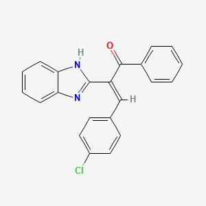 molecular formula C22H15ClN2O B10815032 (E)-2-(1H-benzimidazol-2-yl)-3-(4-chlorophenyl)-1-phenylprop-2-en-1-one 